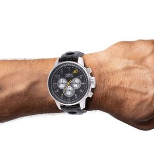 INVICTA MENS S1 RALLY WATCH WITH
BLACK LEATHER BAND